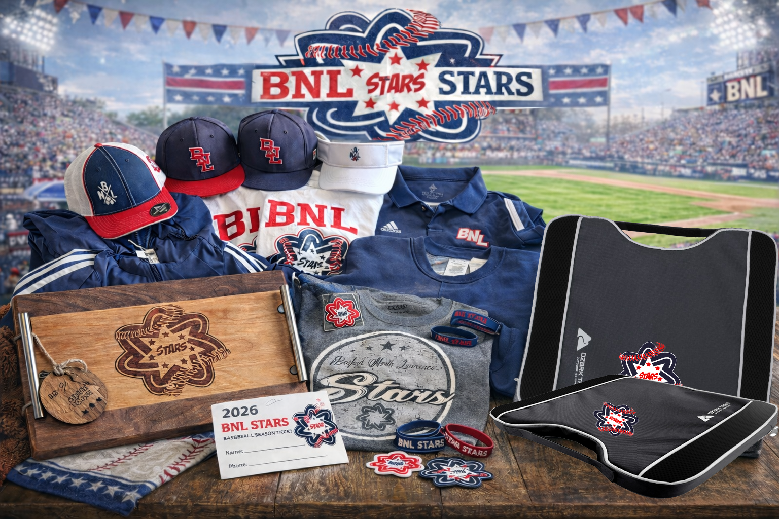 BNL Stars Theme Basket + 2 Season Tickets